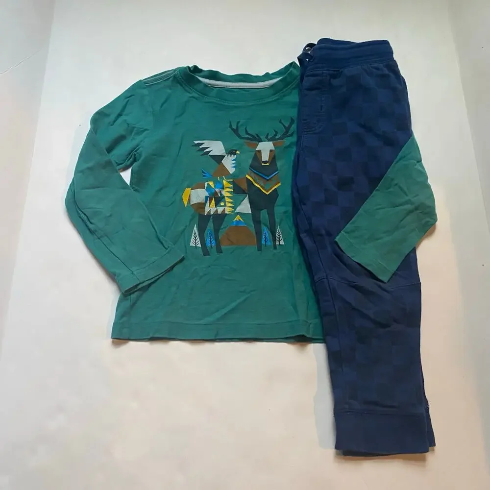 Tea Collection Reindeer Long Sleeve Pants Outfit